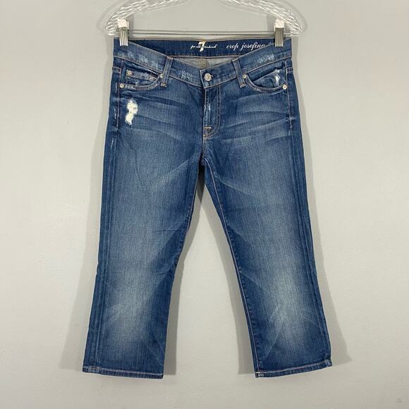 7 For All Mankind Crop Josefina Skinny Boyfriend Jean - Picture 1 of 7